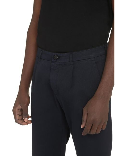 Department 5 Blue Casual Pants With Belt Loops for men