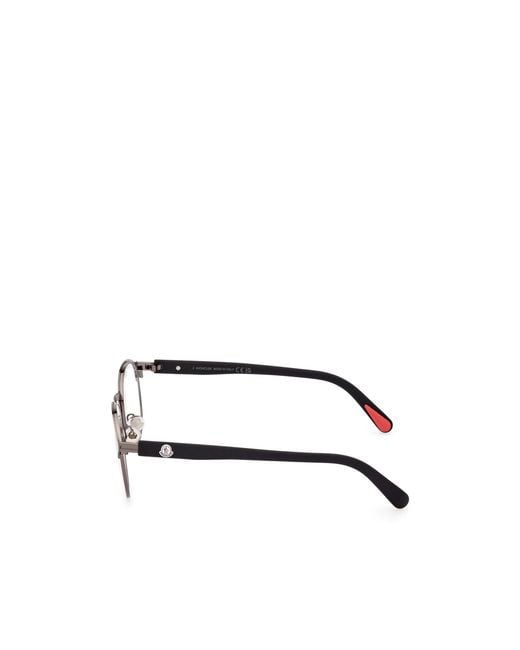 Moncler Metallic Eyewear Oval Frame Glasses for men