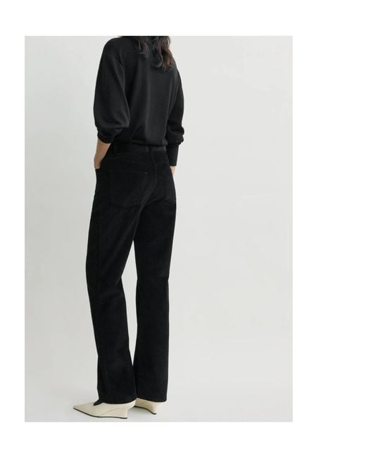 Totême  Black Totême Straight-Leg Corduroy Pants
