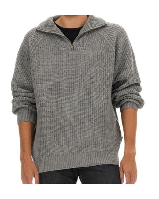 Carhartt Gray Marlon High-Neck Half-Zipped Jumper for men