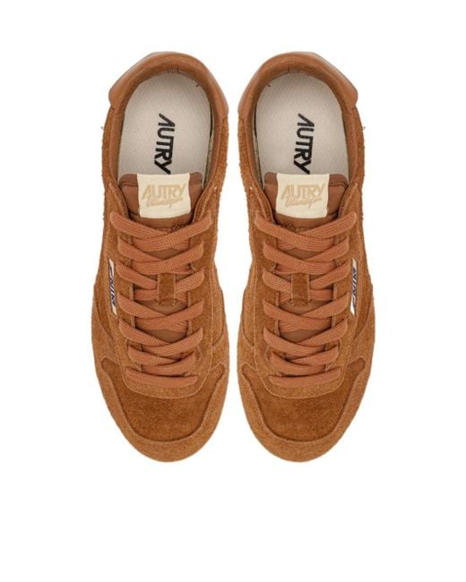 Autry Brown Windspin Lace-Up Sneakers
