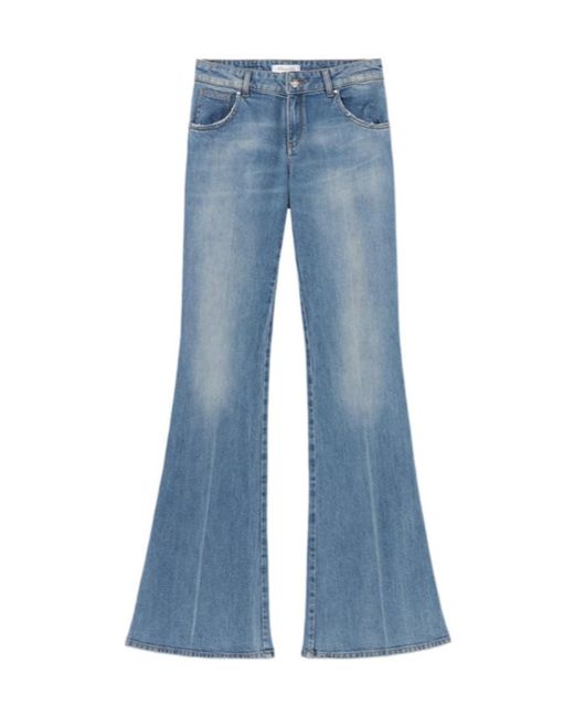 Blumarine Blue Flared-Leg Cotton Jeans