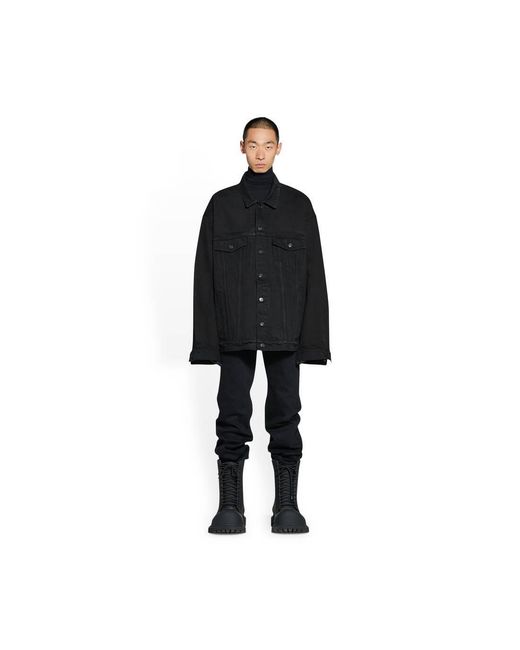 Balenciaga Black Oversized Fit Denim Jacket for men