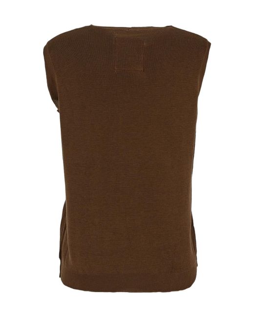 Uma Wang Brown Knitted Sleeveless Top