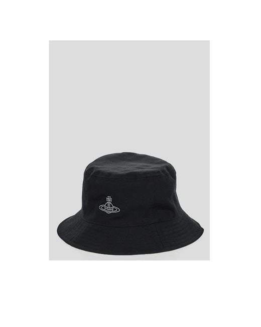 Vivienne Westwood Black Logo Fisherman's Hat for men
