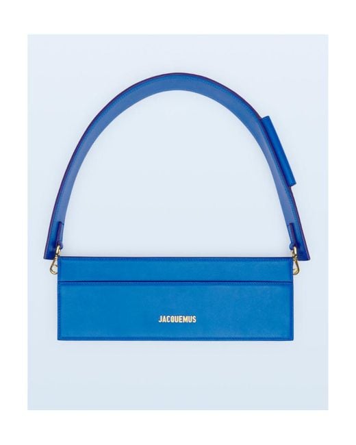 Jacquemus Blue Logo-Plaque Leather Shoulder Bag