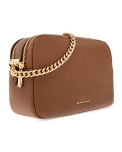 MICHAEL Michael Kors Brown Chain-Strap Leather Tote Bag
