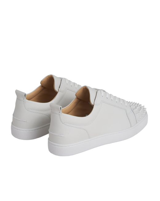 Christian Louboutin White Louis Junior Spikes Lace-Up Sneakers for men