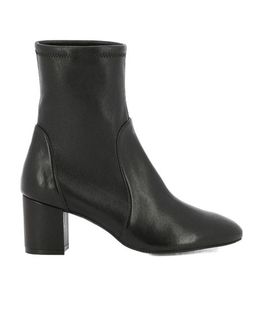 Stuart Weitzman Black Round-Head Short Boots