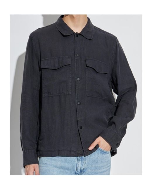 Rag & Bone Blue Lapel Long Sleeve Shirt for men