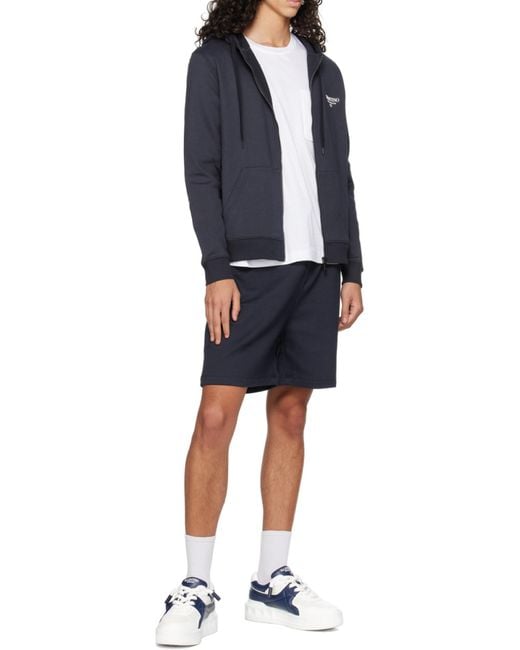 Valentino Blue Drawstring Zip-Up Jacket for men