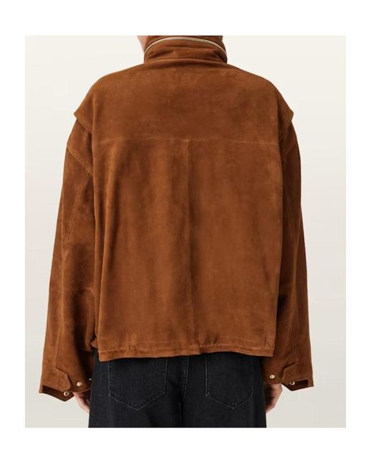 AllSaints Brown Clay Pocket Suede Jacket