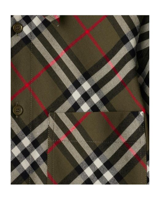 Burberry Gray Long Sleeved Checked Buttoned Shirt for men