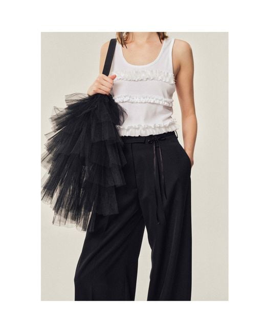 Simone Rocha White Ruffled Tank Top