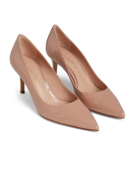 Gianvito Rossi Pink Pointed-Toe Slip-On Pumps