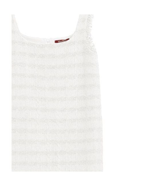 Max Mara White Horizontal Stripe Dress