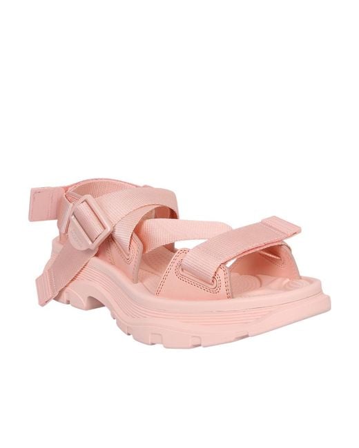 McQueen Pink Tread Strapped Sandals