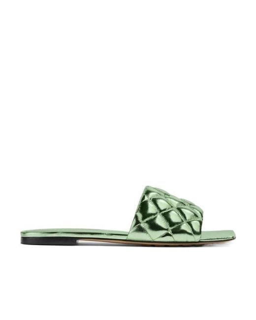 Bottega Veneta Green Padded Flat Sandals