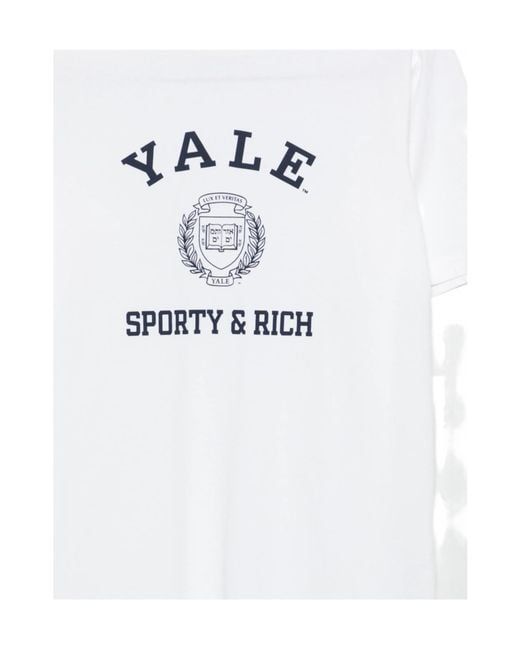Sporty & Rich White Logo-Print T-Shirt