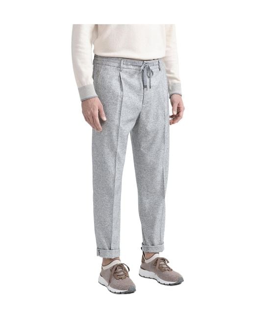 Peserico Gray Tapered Pants for men