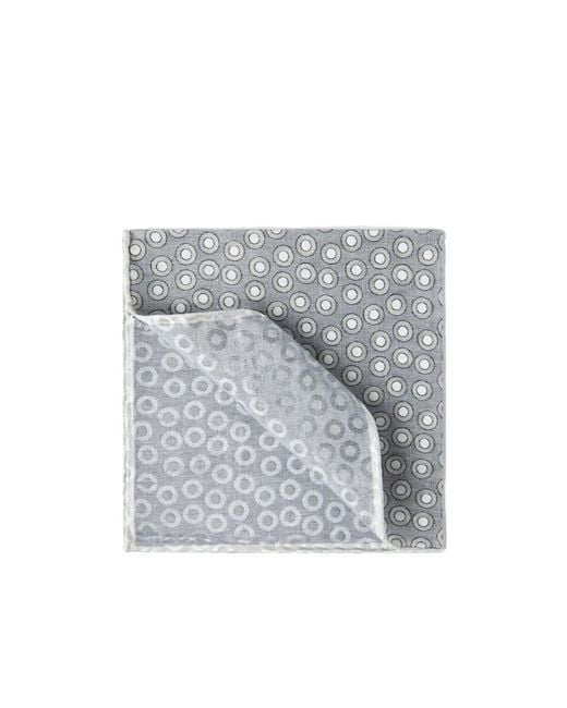 Brunello Cucinelli Gray Polka-Dot Pocket Square Scarf for men