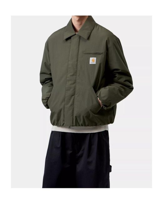 Carhartt Green Logo-Patch Zip-Up Jacket for men
