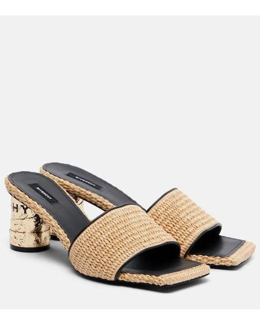 Givenchy Natural Leather-Trimmed High-Heeled Sandals