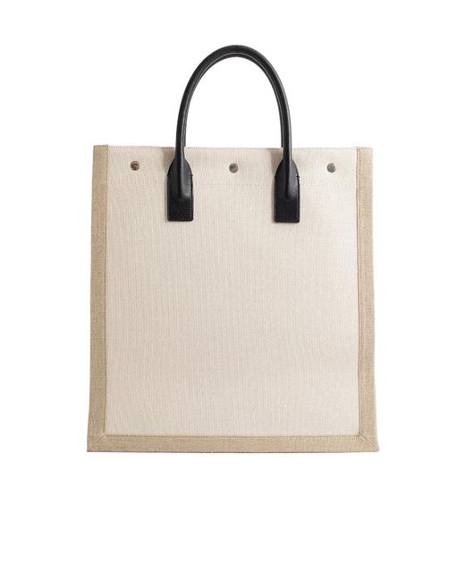 Saint Laurent White Logo Printed Top Handle Bag for men