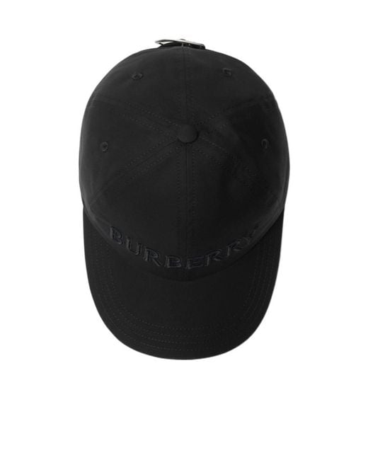 Burberry Black Logo Embroidered Baseball Cap for men