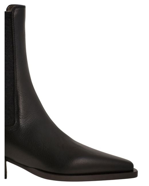 Brunello Cucinelli Black Pointed Toe Ankle Boots