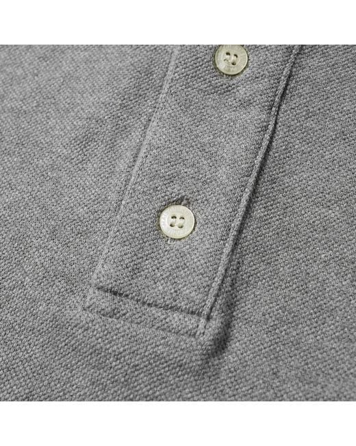 Maison Kitsuné Gray Long-Sleeved Polo Shirt for men