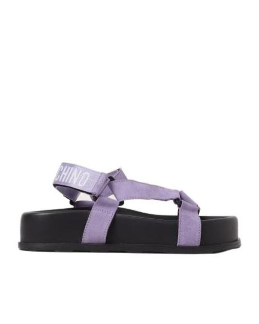 Moschino Blue Round Toe Flat Sandals