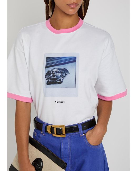 Versace White Printed Cotton T-Shirt