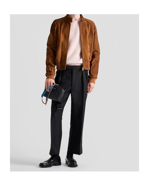 Prada Pink Long Sleeved Crewneck Jumper for men