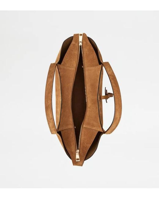 Tod's Brown T Timeless Shopping Bag