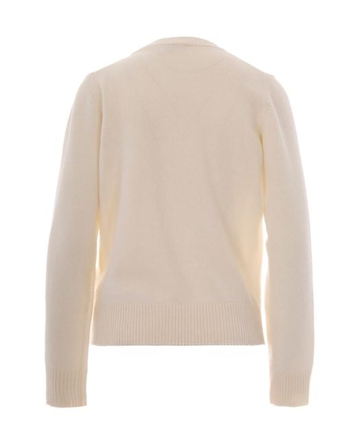 Ganni White Long-Sleeve Knit Top