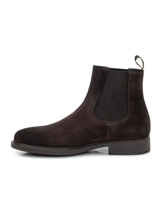 Doucal's Brown Round Toe Ankle Boots for men
