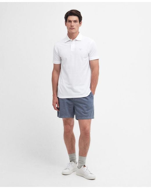 Barbour White Logo-Embroidered Cotton Polo Shirt for men