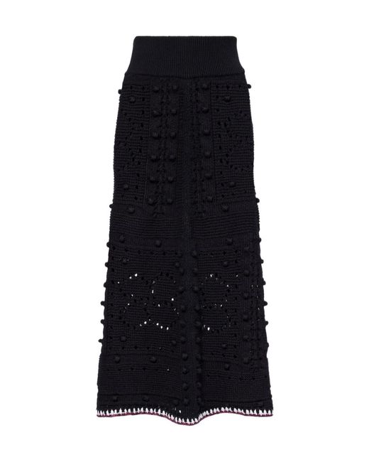 Dorothee Schumacher Black Cotton-Blend Midi Skirt