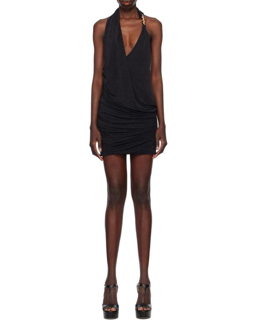 Balmain Multicolor Draped Halter Neck Dress