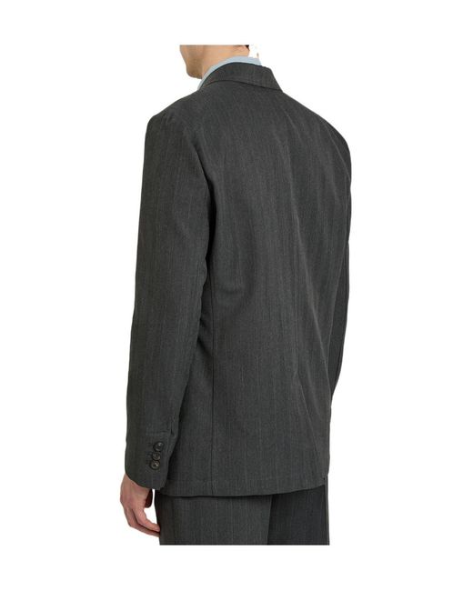 Our Legacy Gray Unconstructed Ceremony Pinstriped Woven Blazer for men