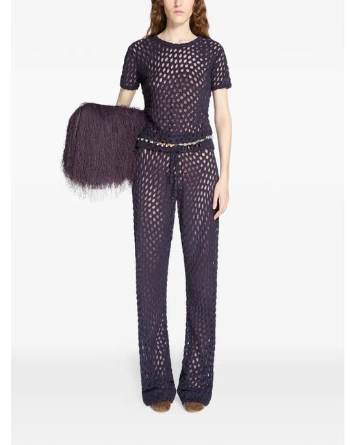 Dries Van Noten Blue Drawstring Jersey Trousers