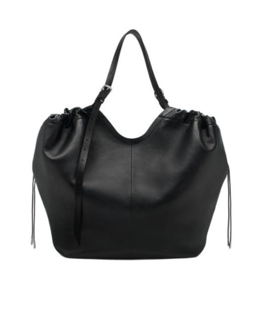 Maison Margiela Black Four-Stitch Drawstring Bag