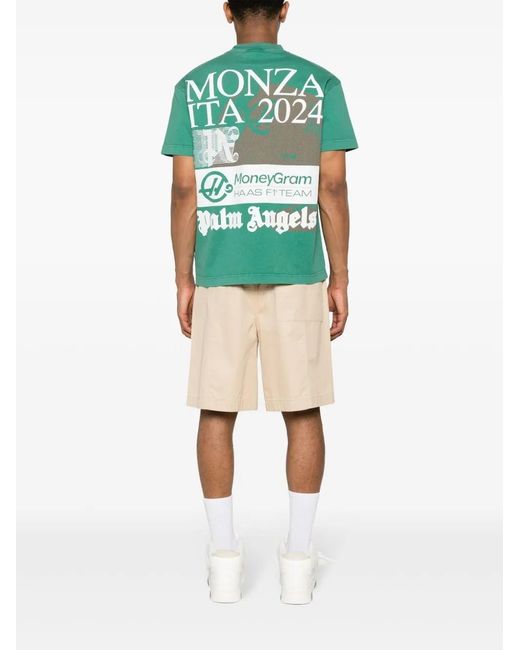 Palm Angels Green X Moneygram Haas F1 Cotton T-Shirt