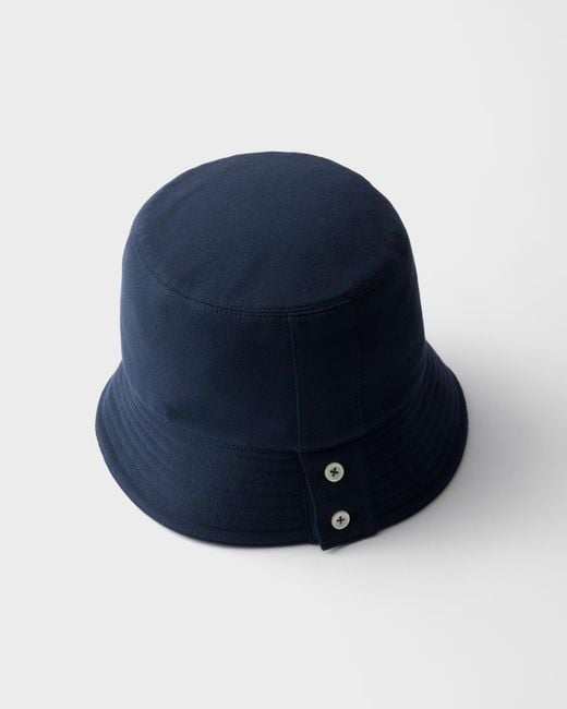 Prada Blue Old Piqué Bucket Hat for men