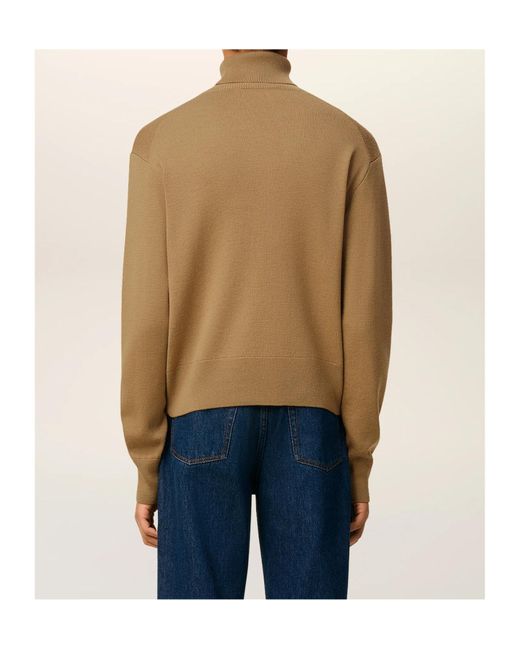 AMI Natural Ami-De-Coeur Roll-Neck Sweater for men