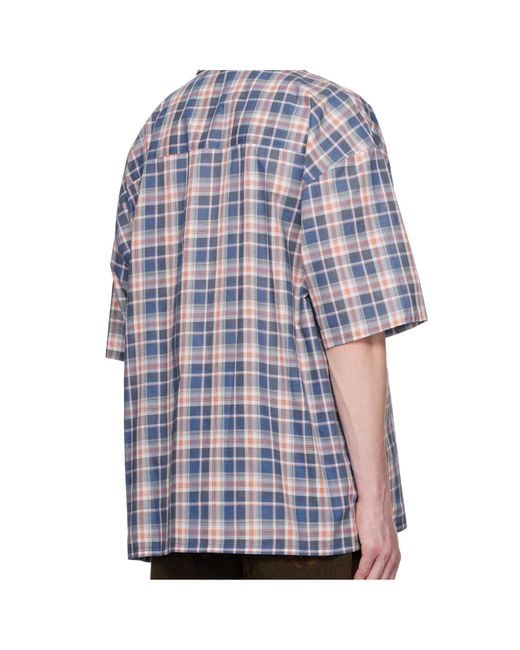 Martine Rose Blue Zip-Up Polo Shirt for men