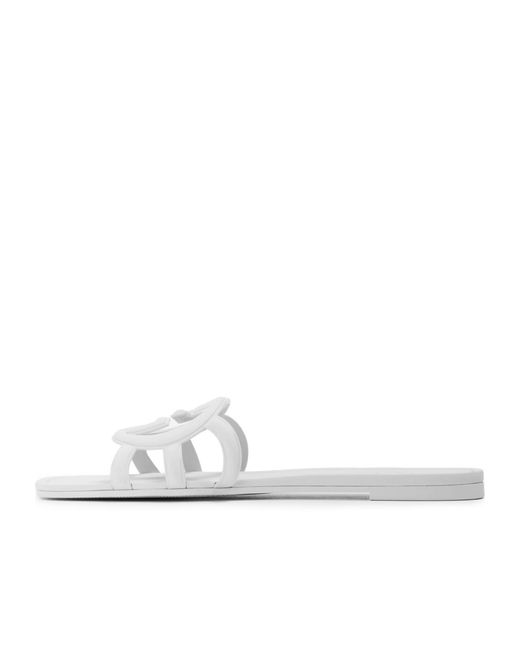 Gucci White Logo Slippers