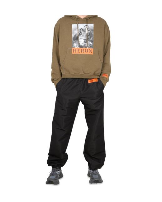 Heron Preston Black Logo Patch Wide Leg Pants for men