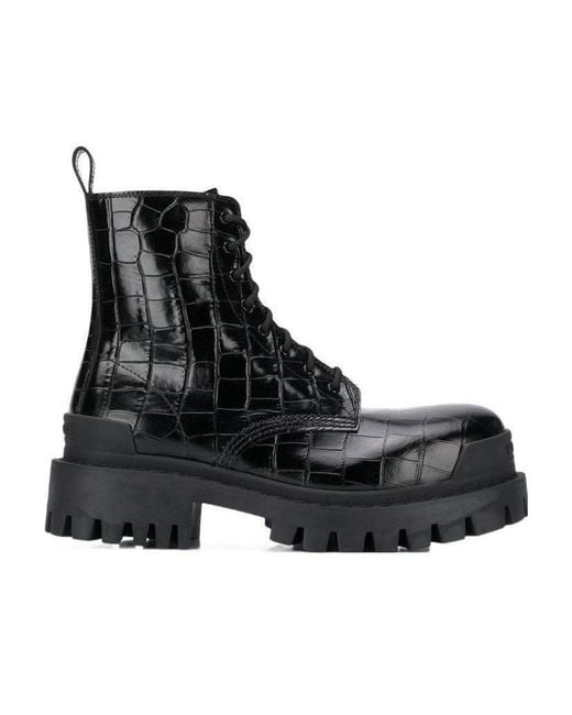Balenciaga Black Stivaletti Strike 20 Mm Lace-Up Da Donna